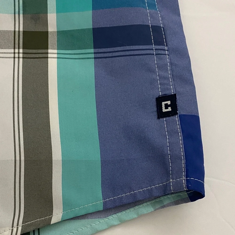 Chaps Men's Aqua and Navy Plaid Shirt - Picture 5 of 11